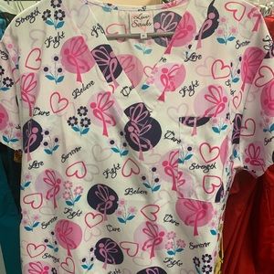 Breast Cancer Scrub Top